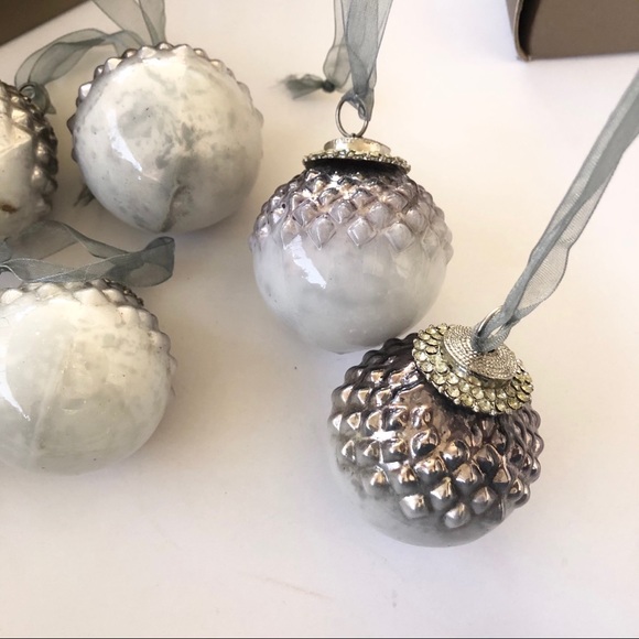 Tahari Home Accents Tahari Home Glass Christmas Ornaments Set Of 6